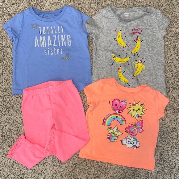 Carter's Other - 4 - Carters/Childrens Place toddler girls 12-18 month - 3  tees & 1 pant bundle